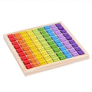 🌸3 for 2🌸 Colourful Rainbow Wooden Multiplication Table Learning Board